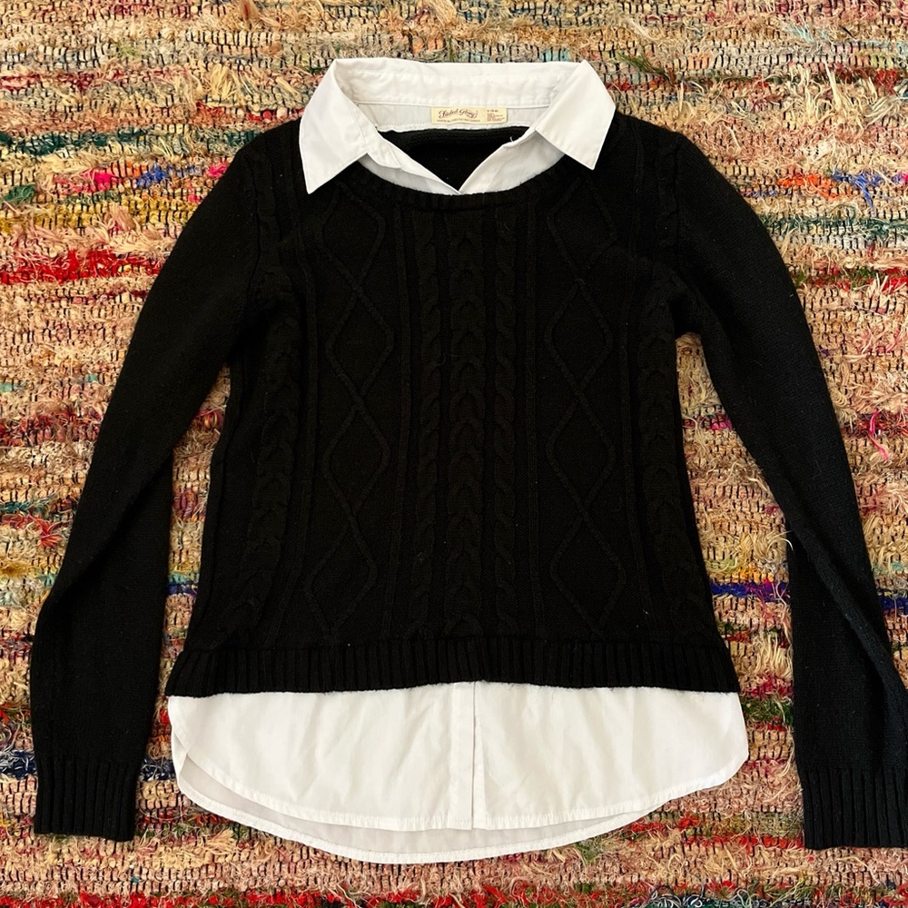 Faded Glory black cuffed sweater